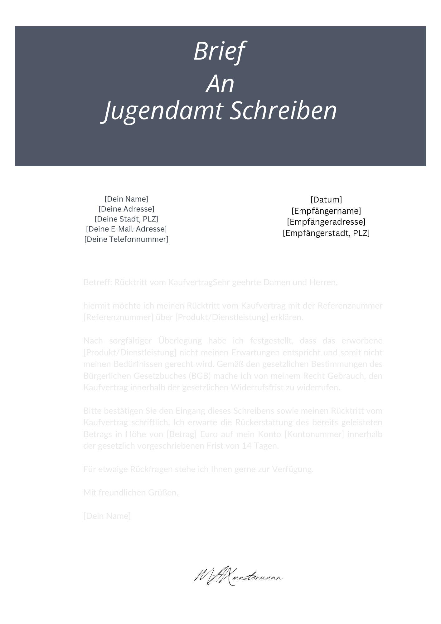 Brief An Jugendamt Schreiben