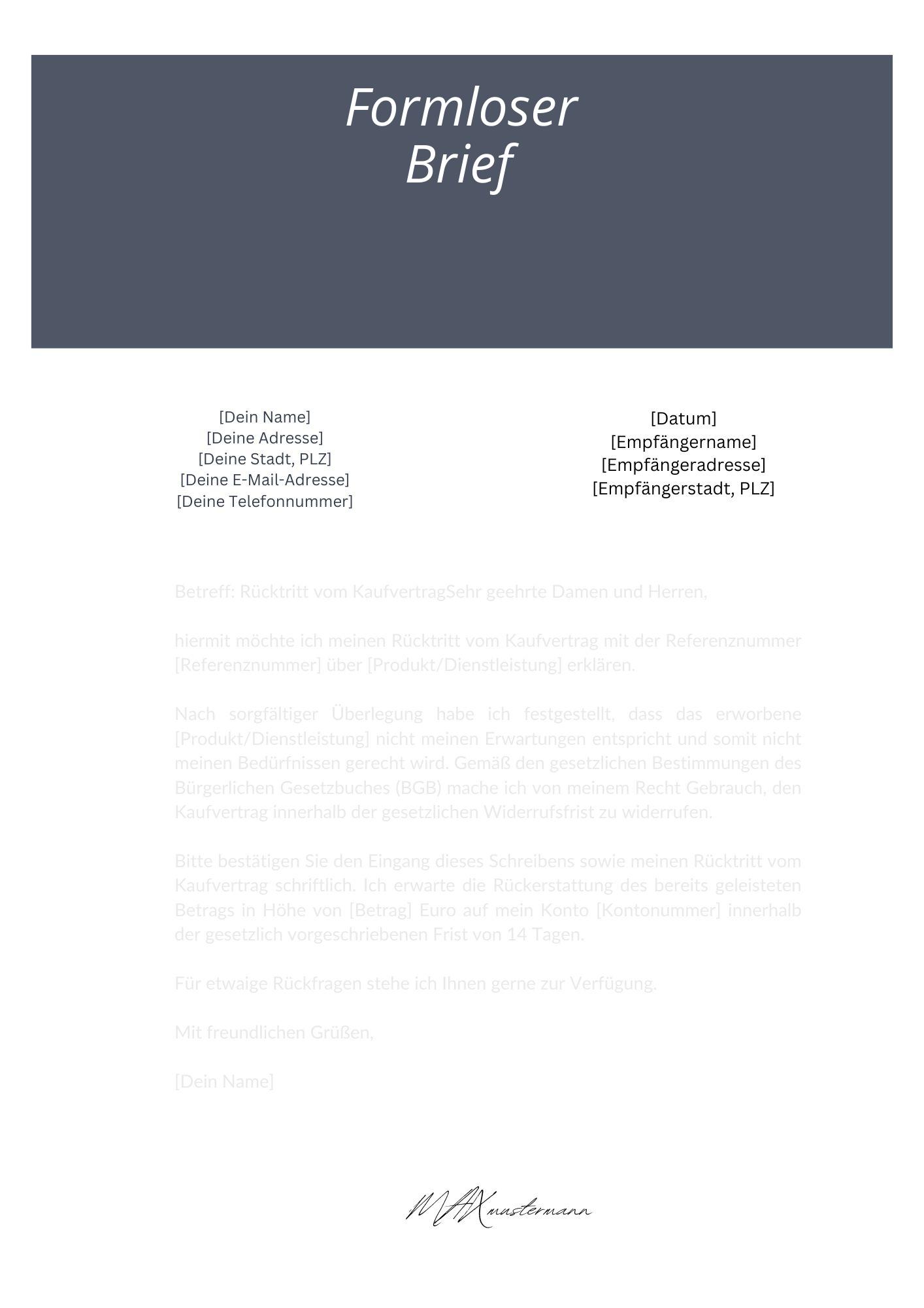 Formloser Brief