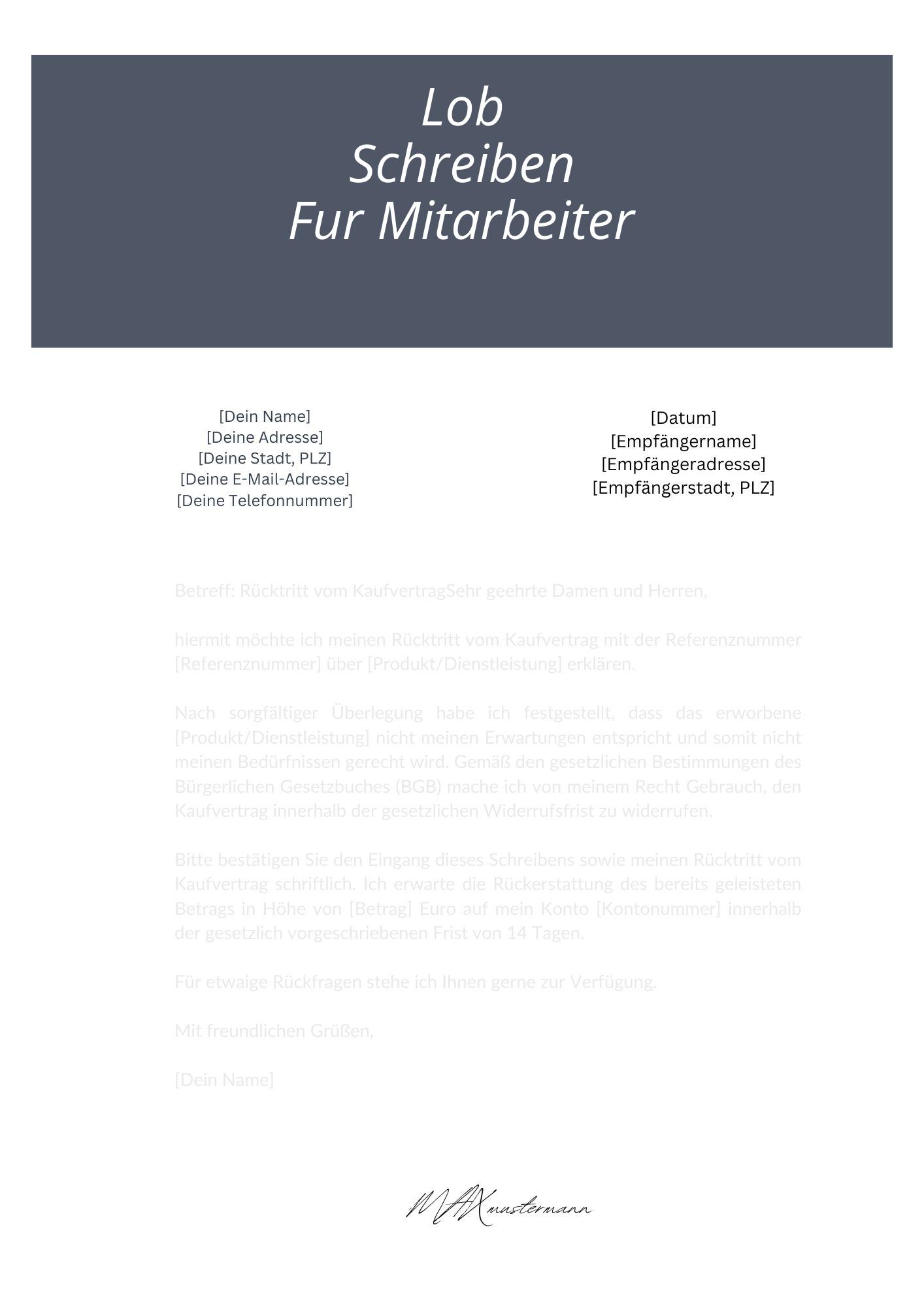 Lob Schreiben Für Mitarbeiter